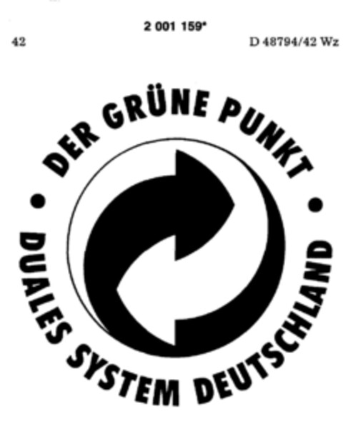 DER GRÜNE PUNKT DUALES SYSTEM DEUTSCHLAND Logo (DPMA, 12/08/1990)