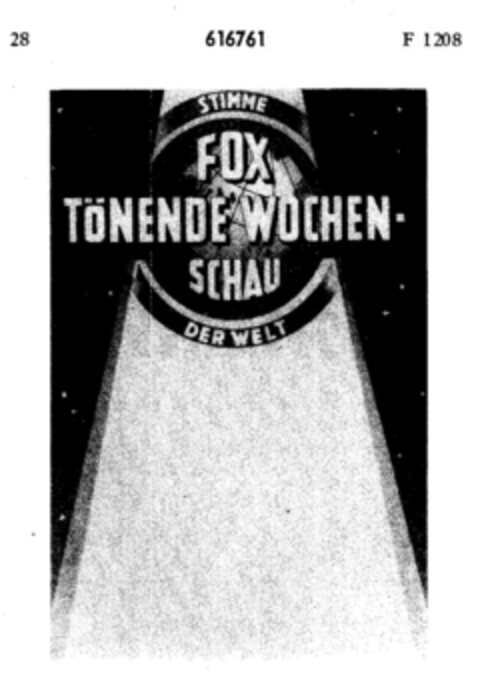 FOX TÖNENDE WOCHENSCHAU Logo (DPMA, 29.11.1950)