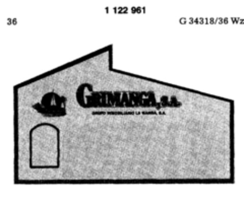 GRIMANGA, S.A. GRUPO INMOBILIARIO LA MANGA, S.A Logo (DPMA, 07.05.1987)