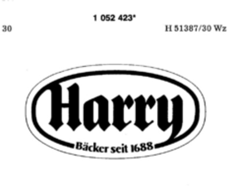 Harry Bäcker seit 1688 Logo (DPMA, 06/01/1983)