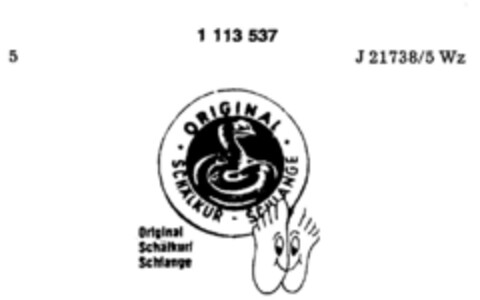 ORIGINAL SCHÄLKUR - SCHLANGE Logo (DPMA, 04.03.1987)