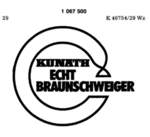KUNATH ECHT BRAUNSCHWEIGER Logo (DPMA, 24.02.1984)