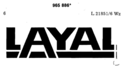 LAYAL Logo (DPMA, 16.08.1977)