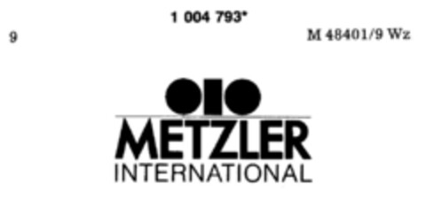 METZLER INTERNATIONAL Logo (DPMA, 19.06.1980)
