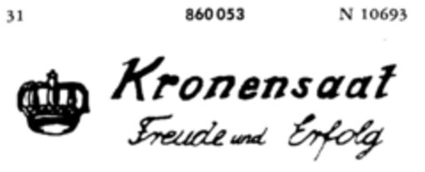 Kronensaat Freude und Erfolg Logo (DPMA, 16.11.1967)