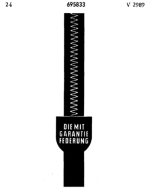 DIE MIT GARANTIE FEDERUNG Logo (DPMA, 28.03.1955)