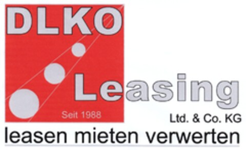 DLKO Leasing Ltd. & Co. KG Seit 1988 leasen mieten verwerten Logo (DPMA, 04/07/2012)