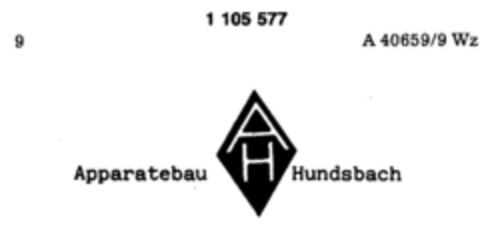 AH Apparatebau Hundsbach Logo (DPMA, 11/23/1985)