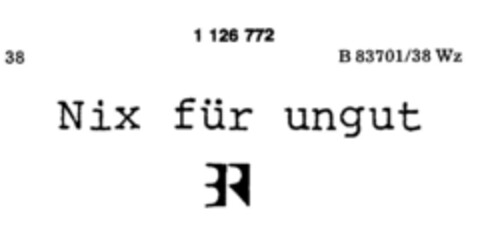 BR Nix für ungut Logo (DPMA, 01/23/1988)