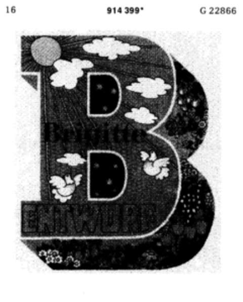 BRIGITTE ENTWURF B Logo (DPMA, 12.11.1973)