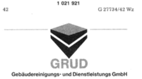 GRUD Gebäudereinigungs-und Dienstleistungs GmbH Logo (DPMA, 26.01.1980)