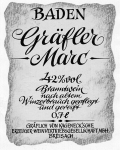 BADEN Gräfler Marc Logo (DPMA, 23.05.1980)