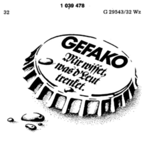 GEFAKO Mir wisset was d`Leut trenket. Logo (DPMA, 24.04.1982)