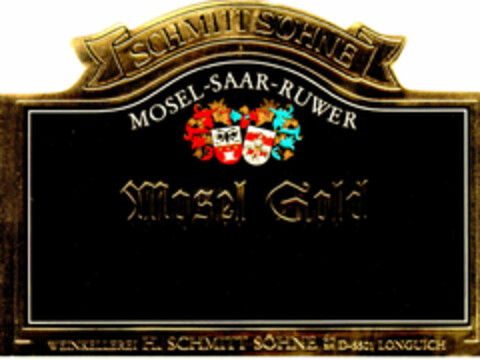 SCHMITT SÖHNE MOSEL-SAAR-RUVER  Mosel Gold Logo (DPMA, 09/02/1991)