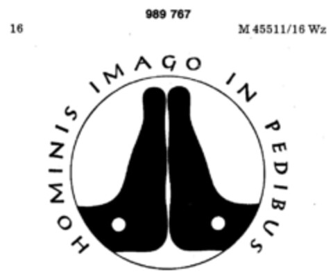 HOMINIS IMAGO IN PEDIBUS Logo (DPMA, 29.11.1978)