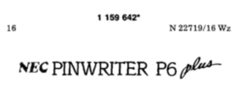 NEC PINWRITER P6 plus Logo (DPMA, 23.10.1989)