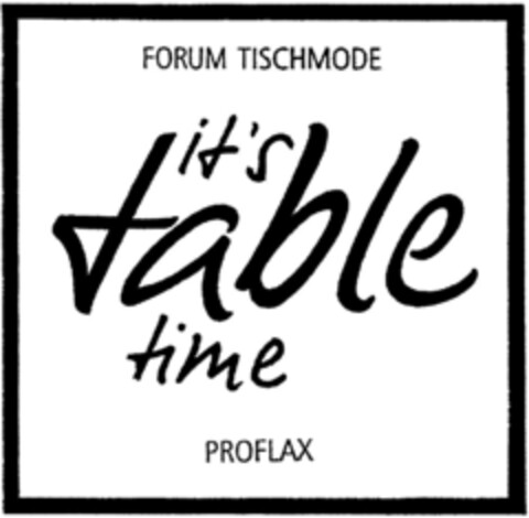 it's table time Logo (DPMA, 25.10.1990)