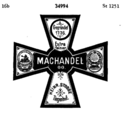 MACHANDEL 00. HEINR. STOBBE Tiegenhof. Logo (DPMA, 26.11.1898)