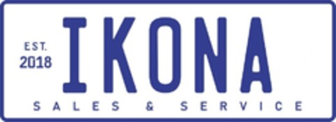 IKONA SALES & SERVICE EST. 2018 Logo (DPMA, 08.10.2019)