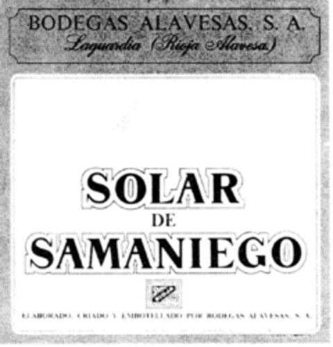 SOLAR DE SAMANIEGO Logo (DPMA, 09.08.1996)
