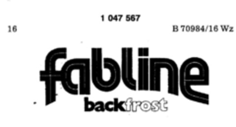 fabline backfrost Logo (DPMA, 30.08.1982)