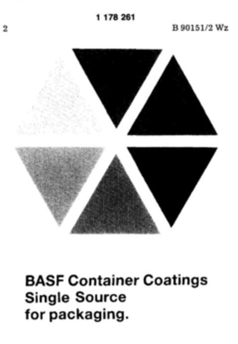 BASF Container Coatings Single Source for packaging. Logo (DPMA, 06/16/1990)