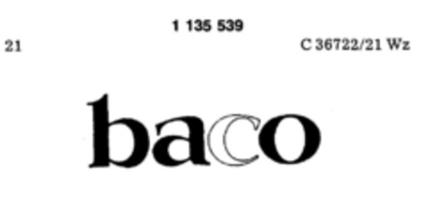 baco Logo (DPMA, 11.08.1987)