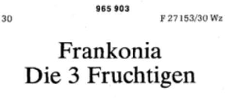 Frankonia Die 3 Fruchtigen Logo (DPMA, 23.02.1977)