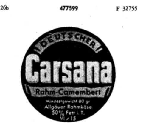 Carsana Logo (DPMA, 15.01.1935)