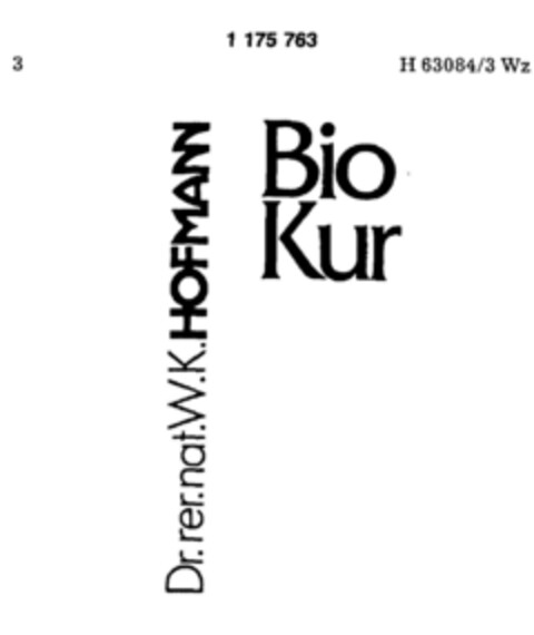 Dr.rer.nat.W.K.HOFMANN BIO KUR Logo (DPMA, 02/16/1990)