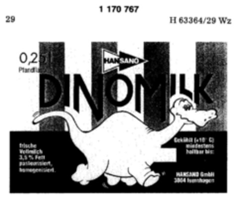 DINOMILK Logo (DPMA, 07.04.1990)