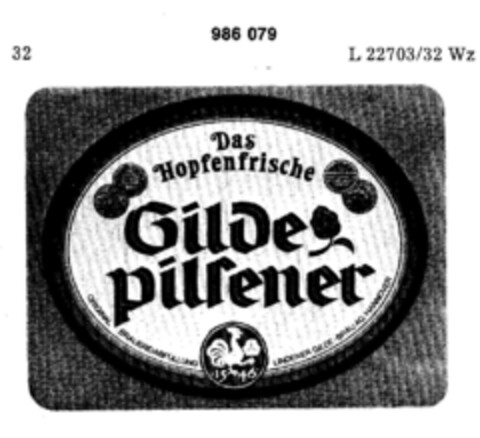 Gilde pilsener Das Hopfenfrische Logo (DPMA, 09/28/1978)