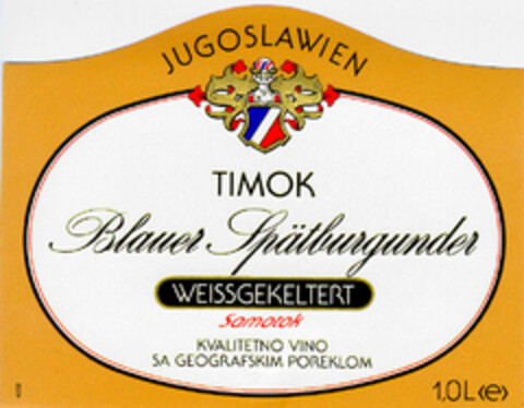 TIMOK Blauer Spätburgunder Logo (DPMA, 11/25/1986)