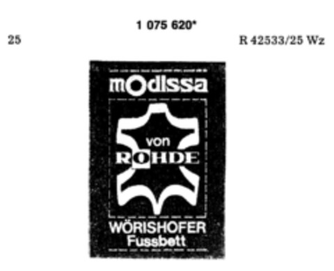 modissa von ROHDE WÖRISHOFER Fussbett Logo (DPMA, 11/08/1984)