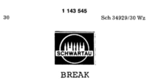 SCHWARTAU BREAK Logo (DPMA, 09.12.1988)