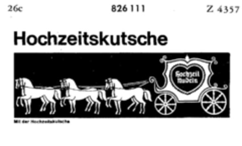 Hochzeitskutsche Hochzeitsnudeln Logo (DPMA, 08.03.1965)