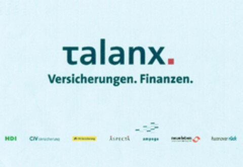 Talanx. Versicherungen. Finanzen. Logo (DPMA, 17.11.2004)