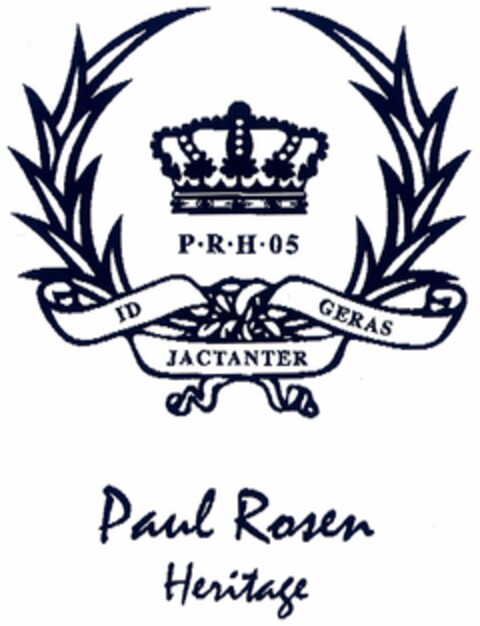 P R H 05 ID GERAS JACTANTER Paul Rosen Heritage Logo (DPMA, 18.08.2006)