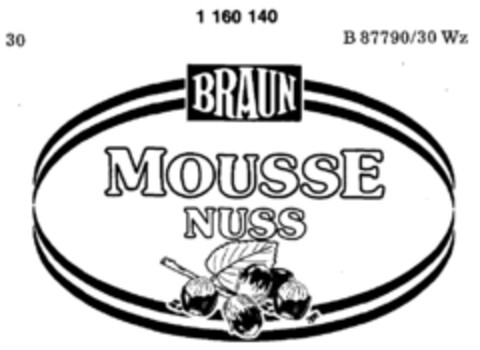 BRAUN MOUSSE NUSS Logo (DPMA, 07/15/1989)