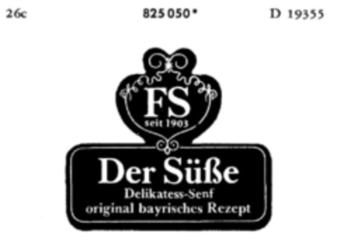 FS Der Süße Delikatess-Senf Logo (DPMA, 02/01/1966)