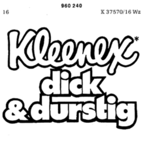 Kleenex dick&durstig Logo (DPMA, 05/26/1976)