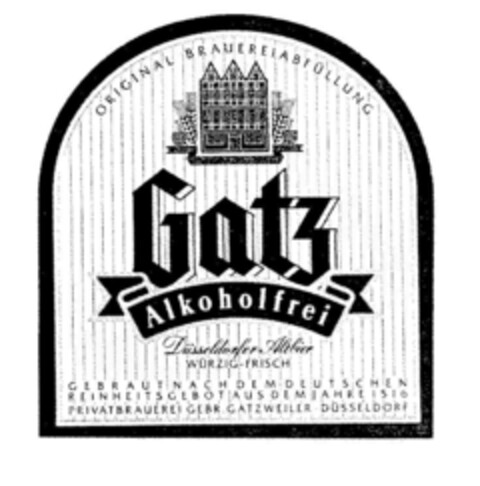 Gatz Alkoholfrei Düsseldorfer Altbier Logo (DPMA, 10/10/1988)