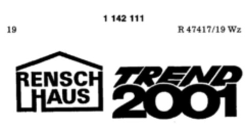 RENSCH HAUS TREND 2001 Logo (DPMA, 24.11.1988)