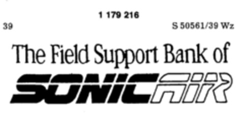 The Field Support Bank of SONICAIR Logo (DPMA, 02.07.1990)