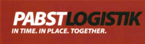 PABSTLOGISTIK IN TIME. IN PLACE. TOGETHER. Logo (DPMA, 08.09.2017)