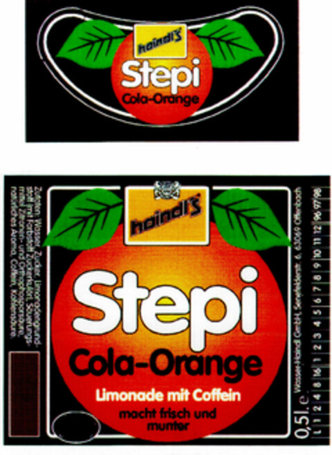 haindl's Stepi Cola-Orange Logo (DPMA, 11.02.1995)