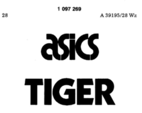 asics TIGER Logo (DPMA, 06.11.1984)