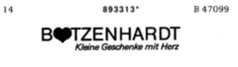 BOTZENHARDT Kleine Geschenke mit Herz Logo (DPMA, 19.11.1971)