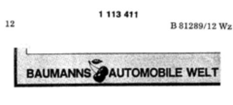 BAUMANNS AUTOMOBILE WELT Logo (DPMA, 09.03.1987)