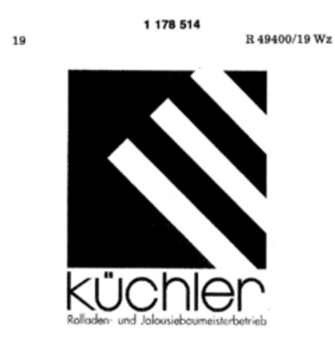 Küchler Rolladen- und Jalousiebaumeisterbetrieb Logo (DPMA, 05/17/1990)